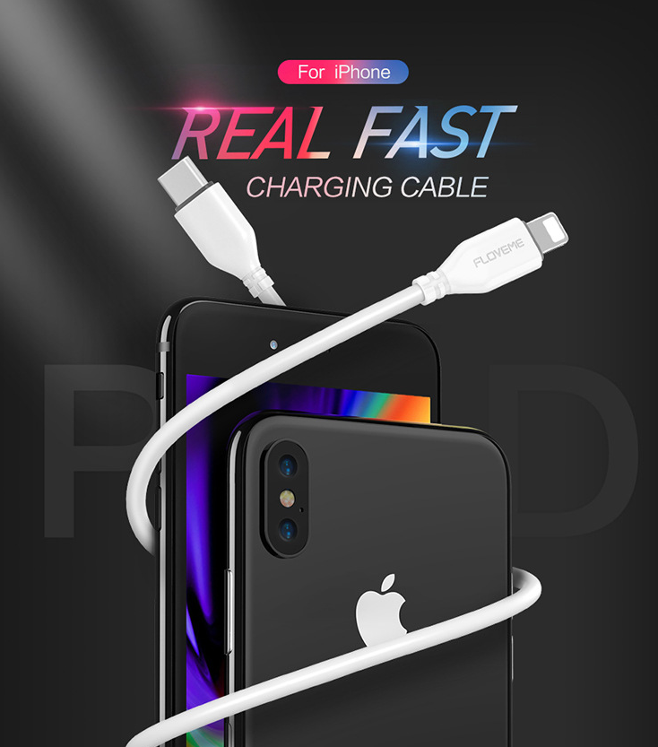 Floveme 1m Type-C to Lightning Fast Charging Cable