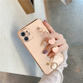 Solid Color Electroplating Love Heart Phone Case