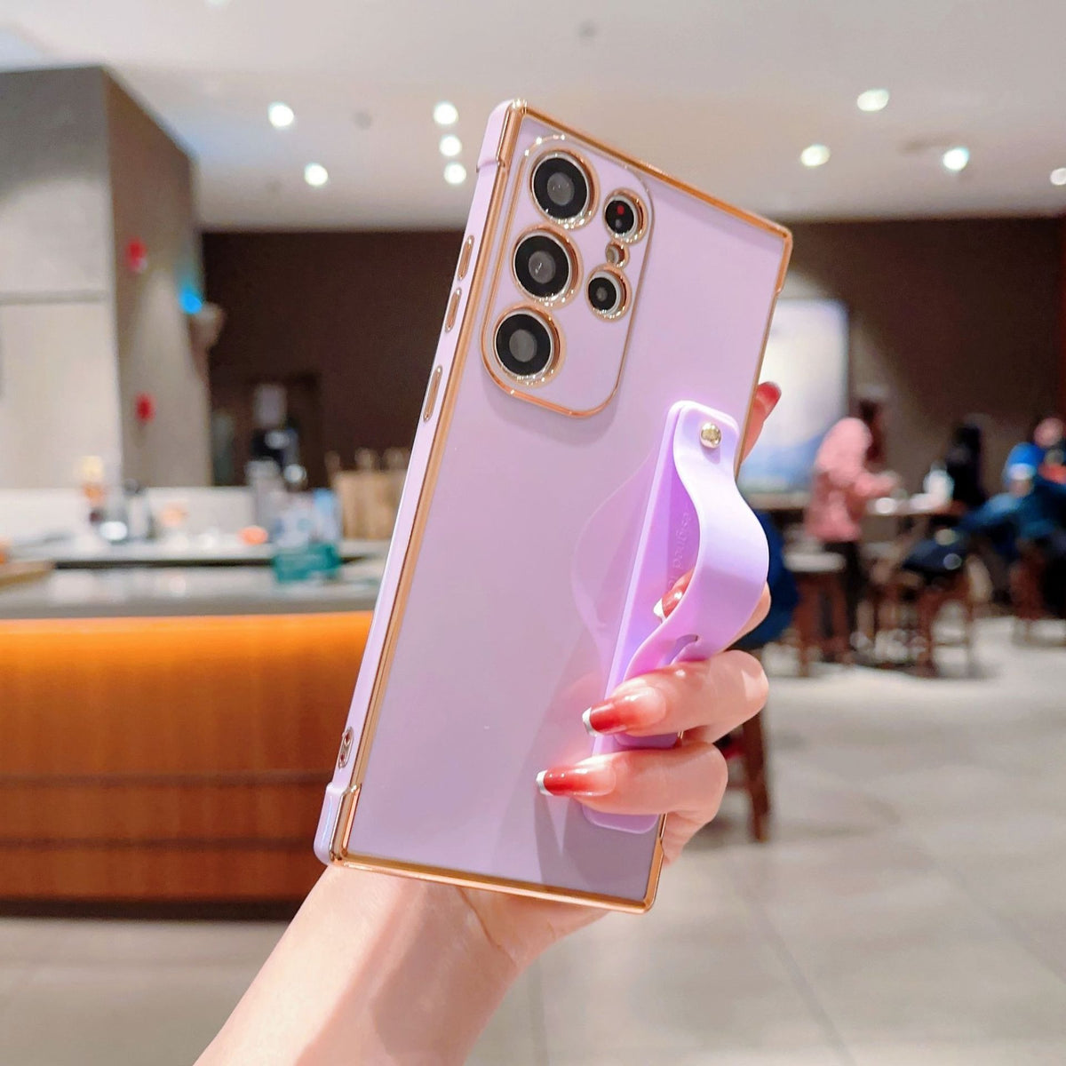 Pure Color Electroplating Wrist Strap for Samsung Case