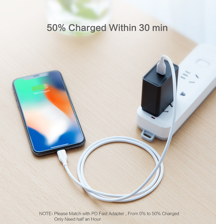 Floveme 1m Type-C to Lightning Fast Charging Cable